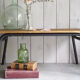 Table basse métal et bois vintage années 60