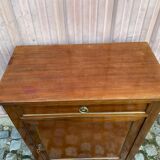 Louis XVI buffet with a confiturier in wood and white marble from the 19th century.