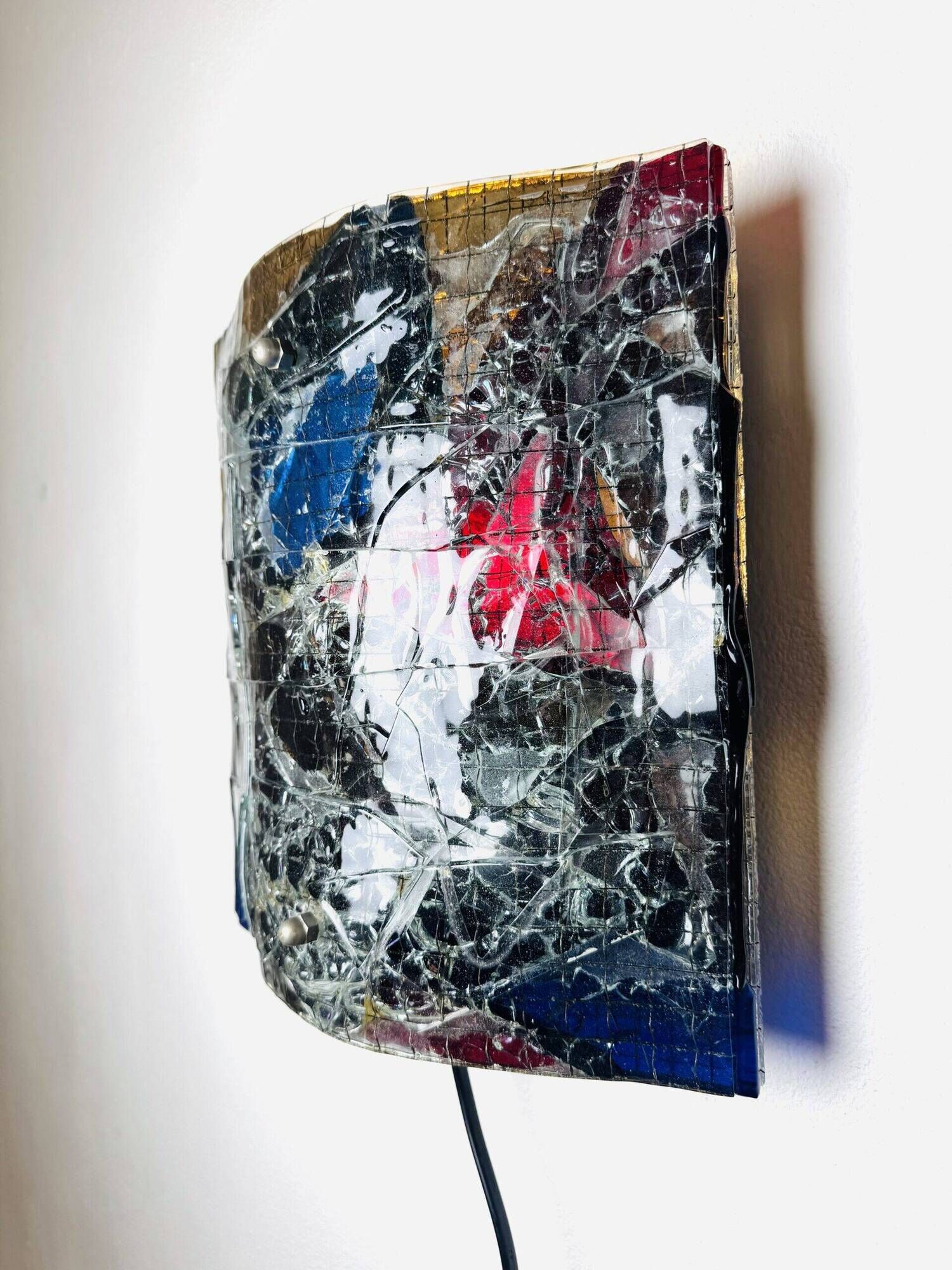 Glass Fused Wall Lamp By Glass Studio Van Tetterode, The Netherlands 1950S