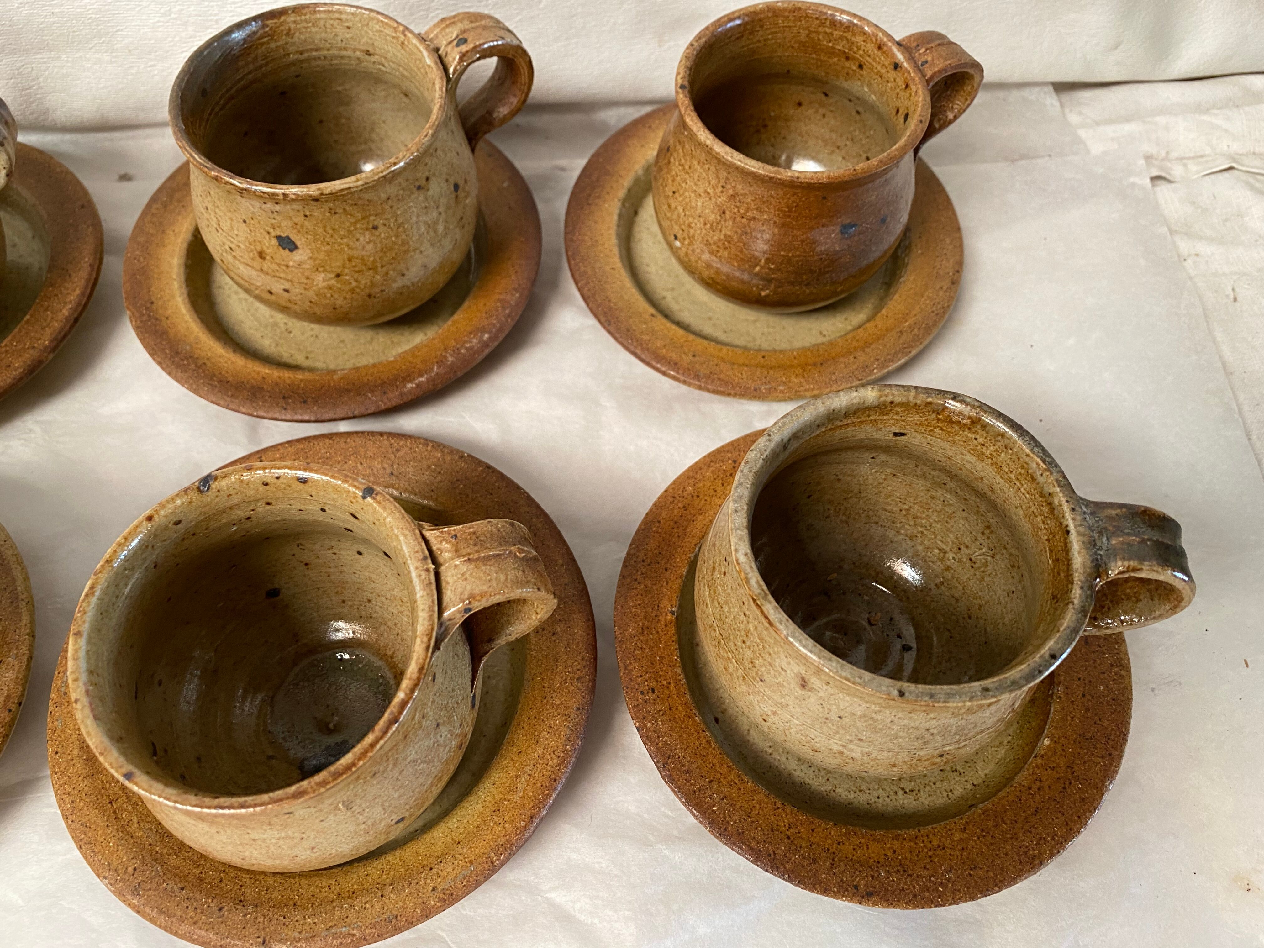Set of 6 vintage stoneware cups