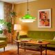 Vintage green UFO-shaped pendant light