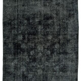 Handwoven Oriental Overdyed 302 cm x 383 cm Black Wool Carpet
