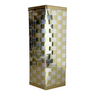 Porte-parapluie hexagonal abstrait bicolore, Italie années 1970