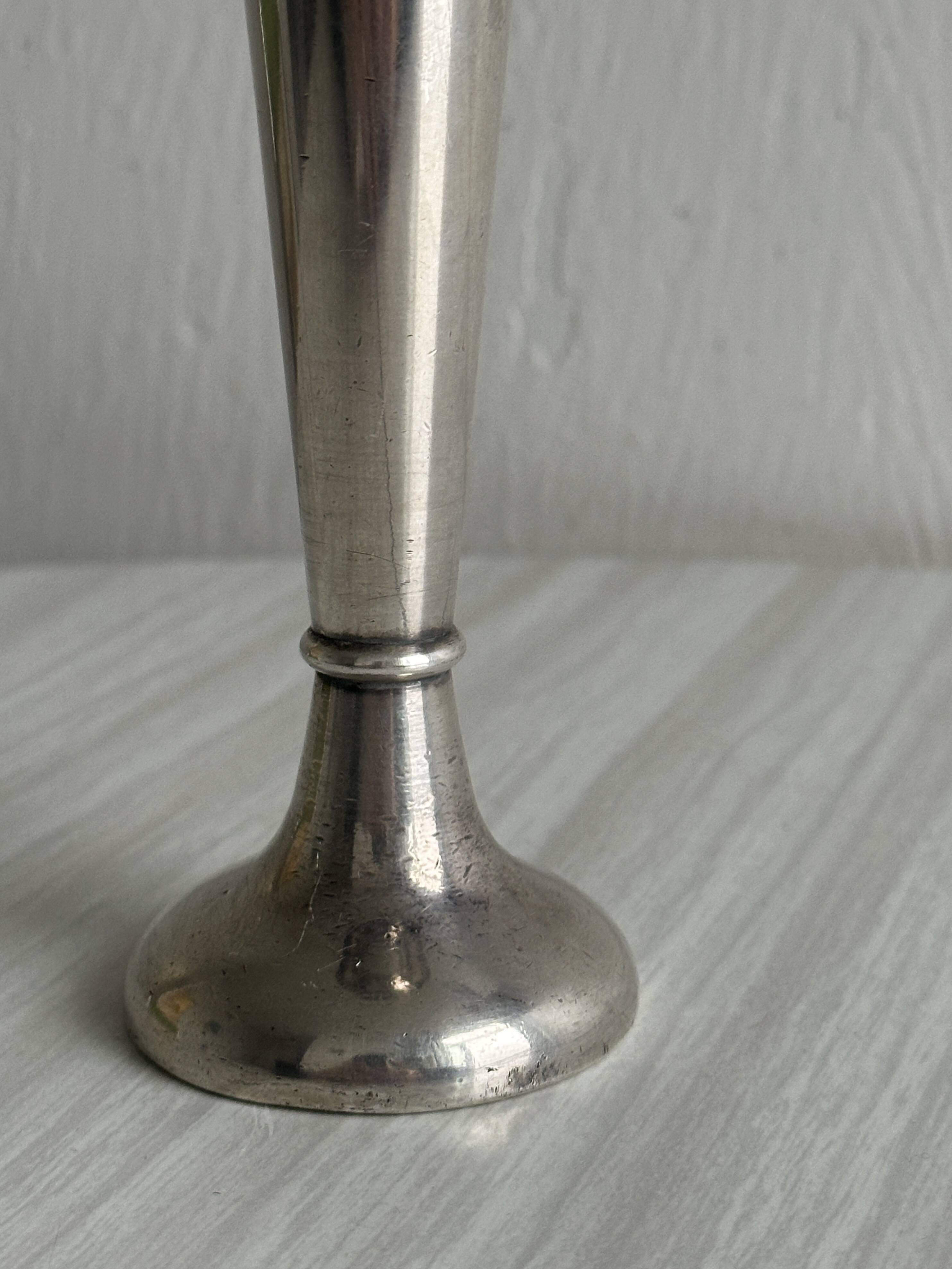Small metal soliflore vase