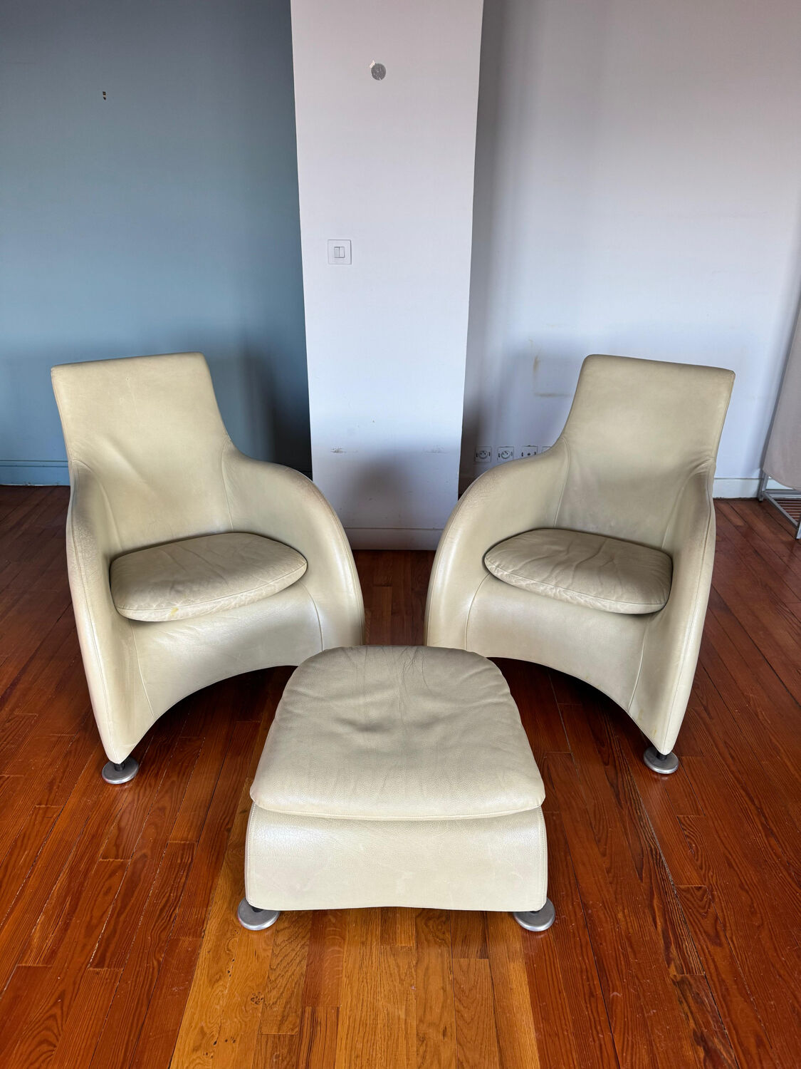 "Loge" armchairs & ottoman by Gérard Van den Berg for Montis, 1980s