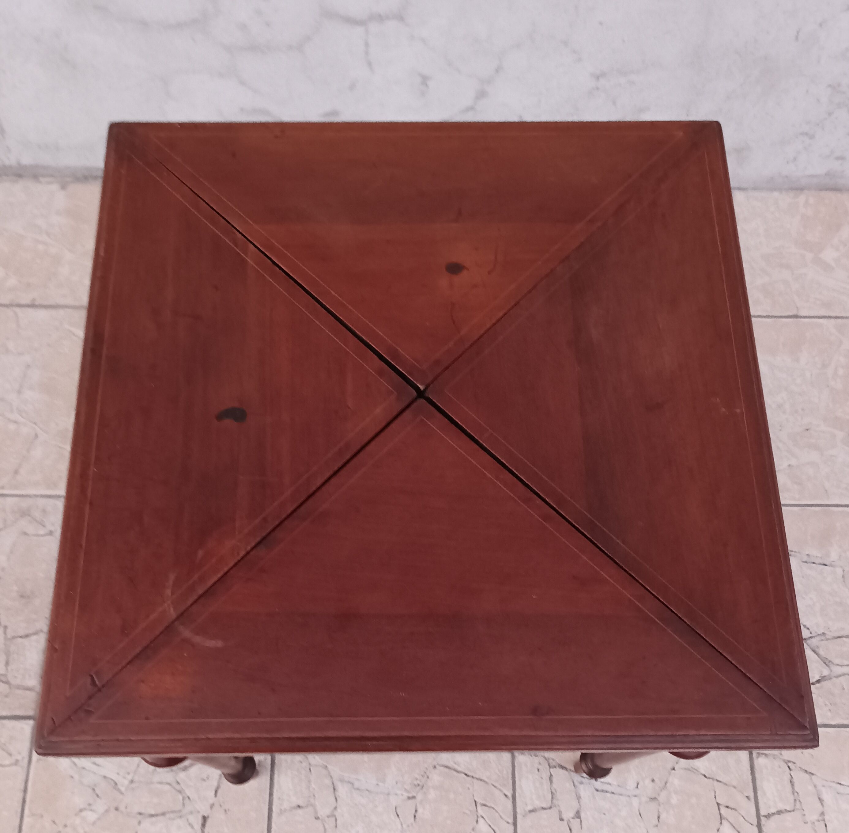 Game table in mahogany late 19th