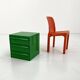 Green plastic 3-drawer chest by Simon Fussell for Kartell, 1970.