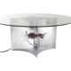 Modern Italian Coffe Table with Smoked Glass Top & Chromed Lamp, 1970's