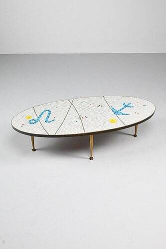 Vintage Mosaic Side Table, 1950s
