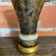 Ancient vase monaco glass polychrome black + gold vintage