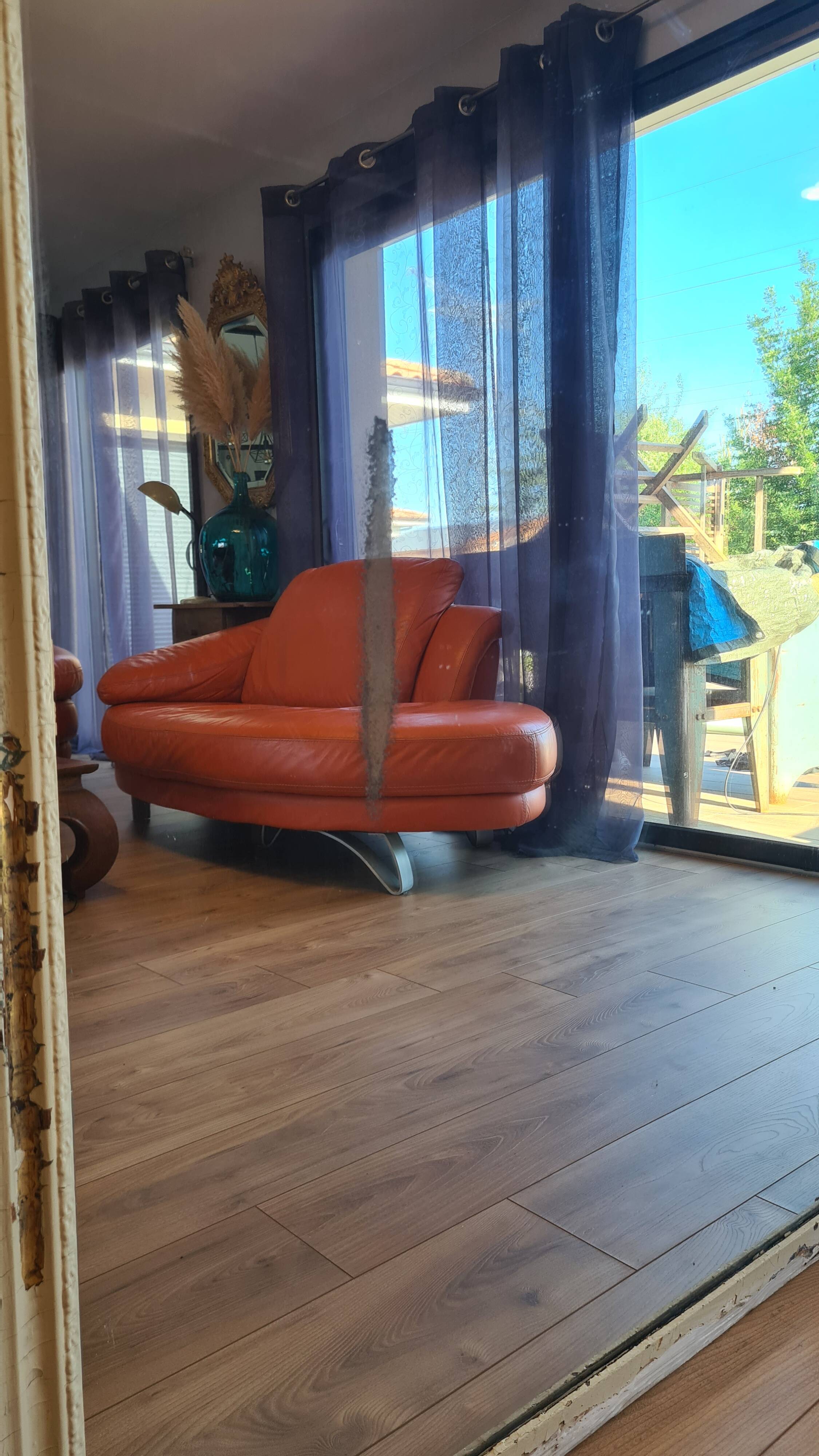 Large shabby chic Louis-Philippe mirror 139 × 106 cm – old-world charm