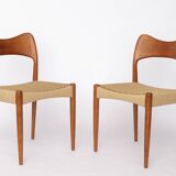 Ensemble de 4 chaises de salle à manger danoises par Arne Hovmand-Olsen pour Mogens Kold, années 1960.