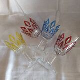 Vintage Arlequin crystal footed glasses