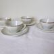 Lot de 4 tasses à café bistrot à liseré doré