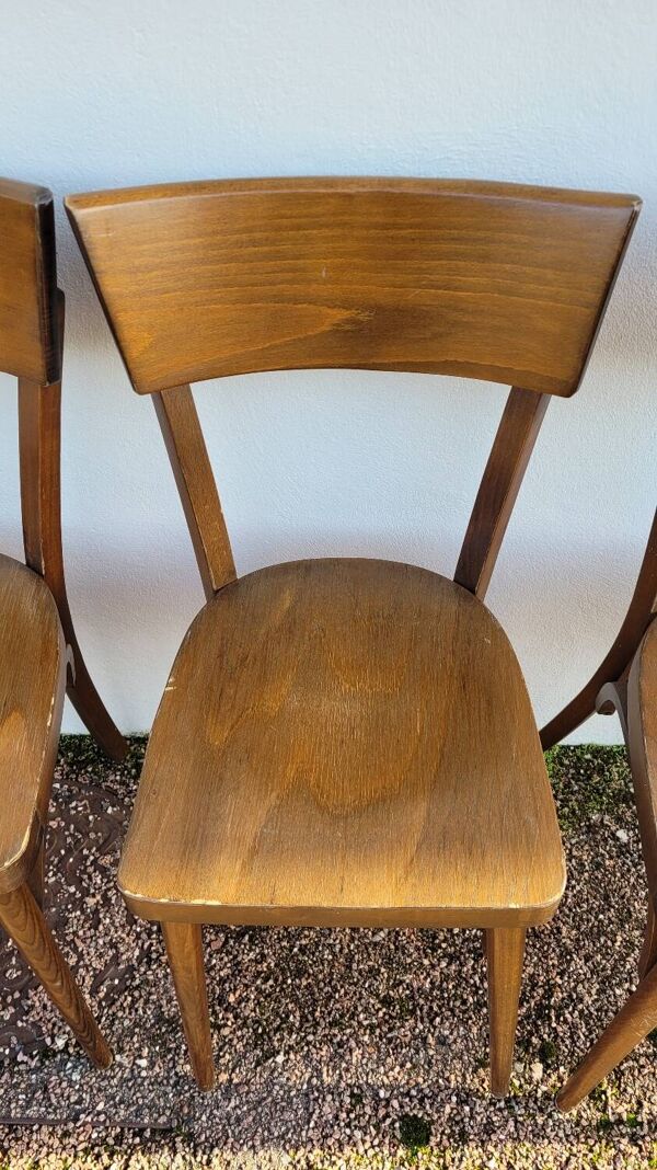 Série de 4 chaises de bistrot restaurant vintage- 1950s
