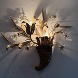 Mid-century design banci style wall lamp sconce crystal flower bouquet