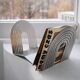 Support de disque vinyle en acier inoxydable brossé Veliento "Arc Wave"