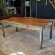 Table de ferme en chêne massif ,2 tiroirs, 2 rallonges,