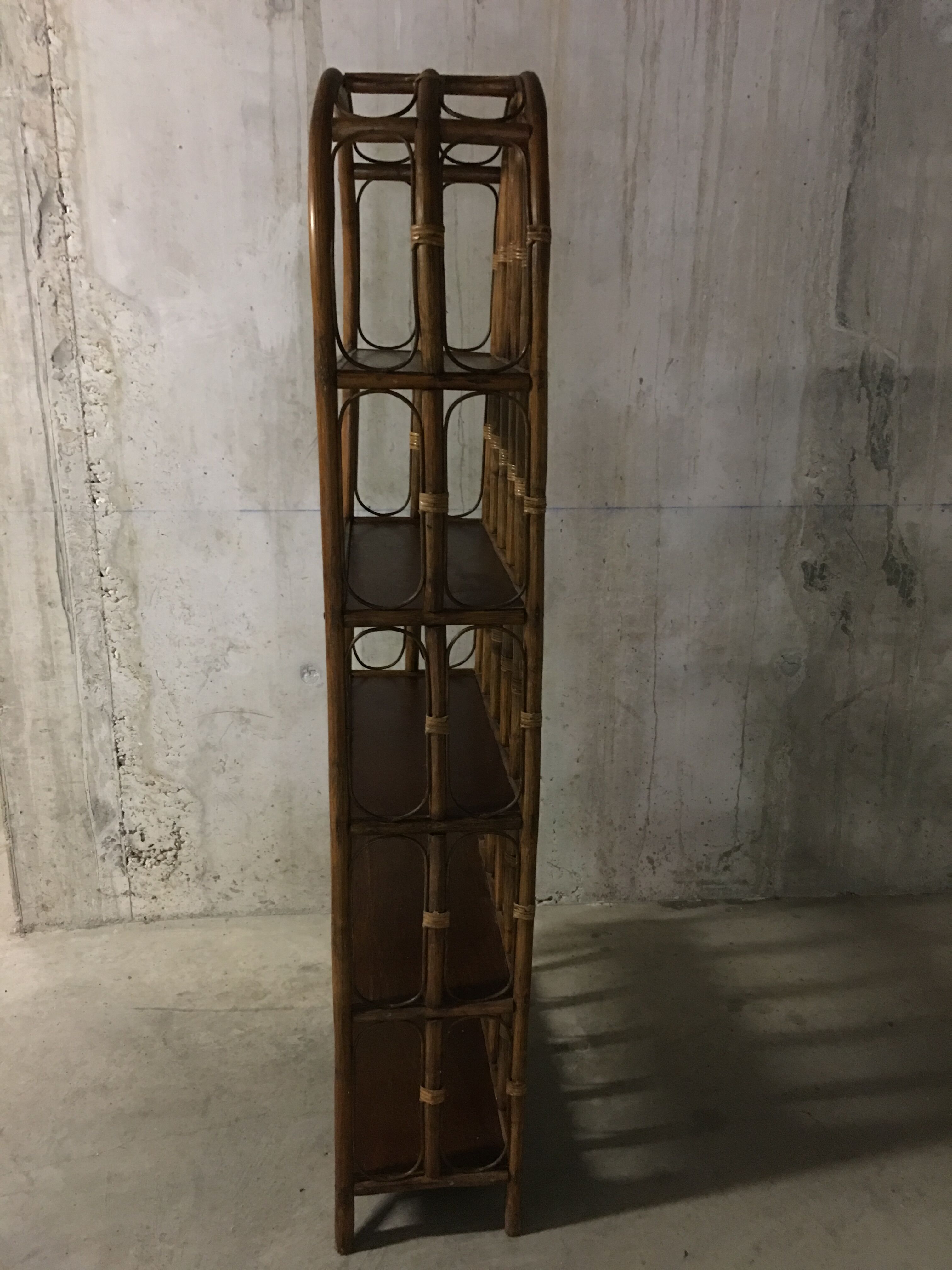 Rattan bookcase 70s