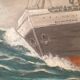 Large painting Oil on masonite Liner Mauritania signed E Joubert