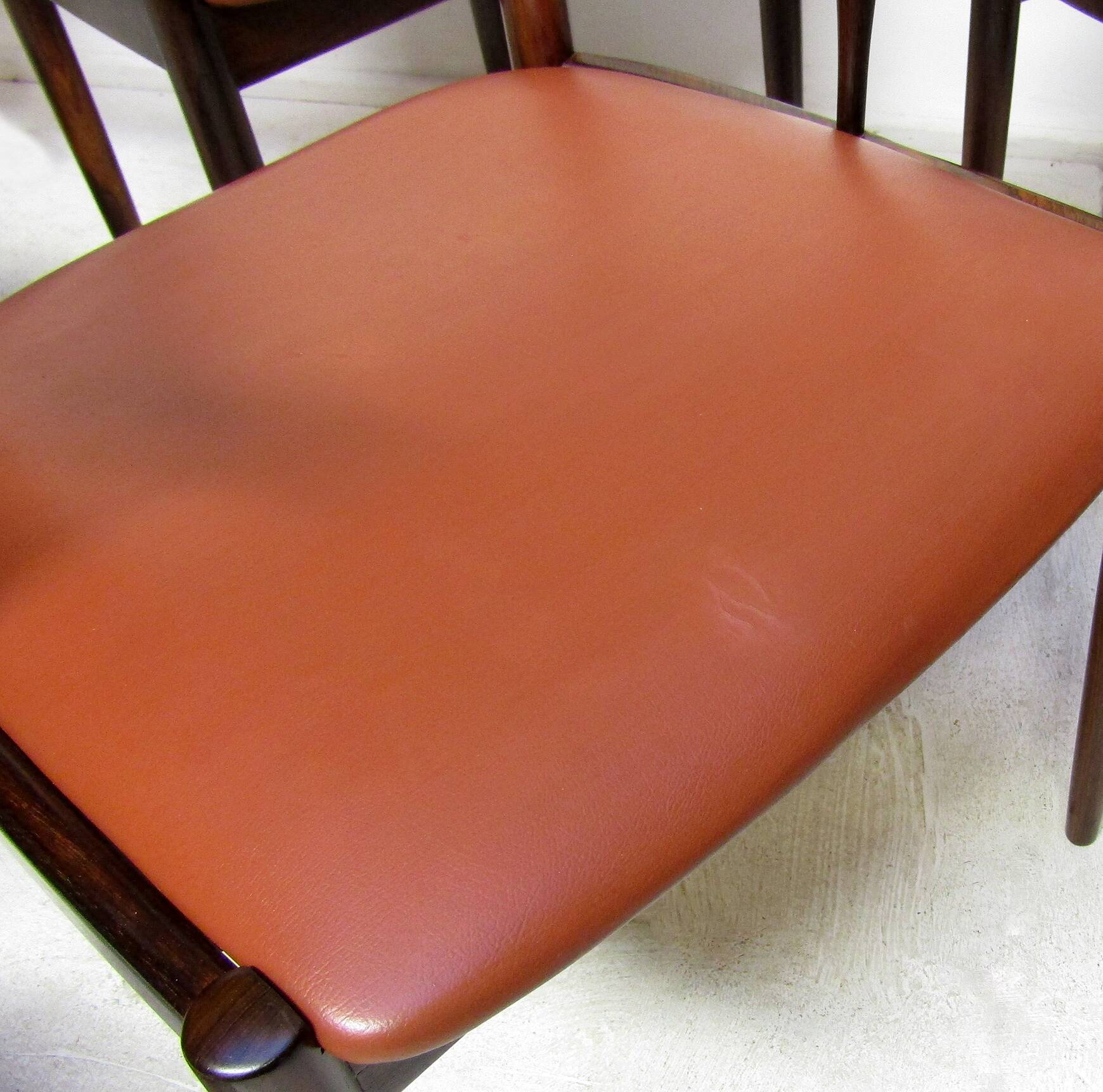 Eight Danish Cow Horn "Model 12" Chairs in Rosewood by Johannes Andersen