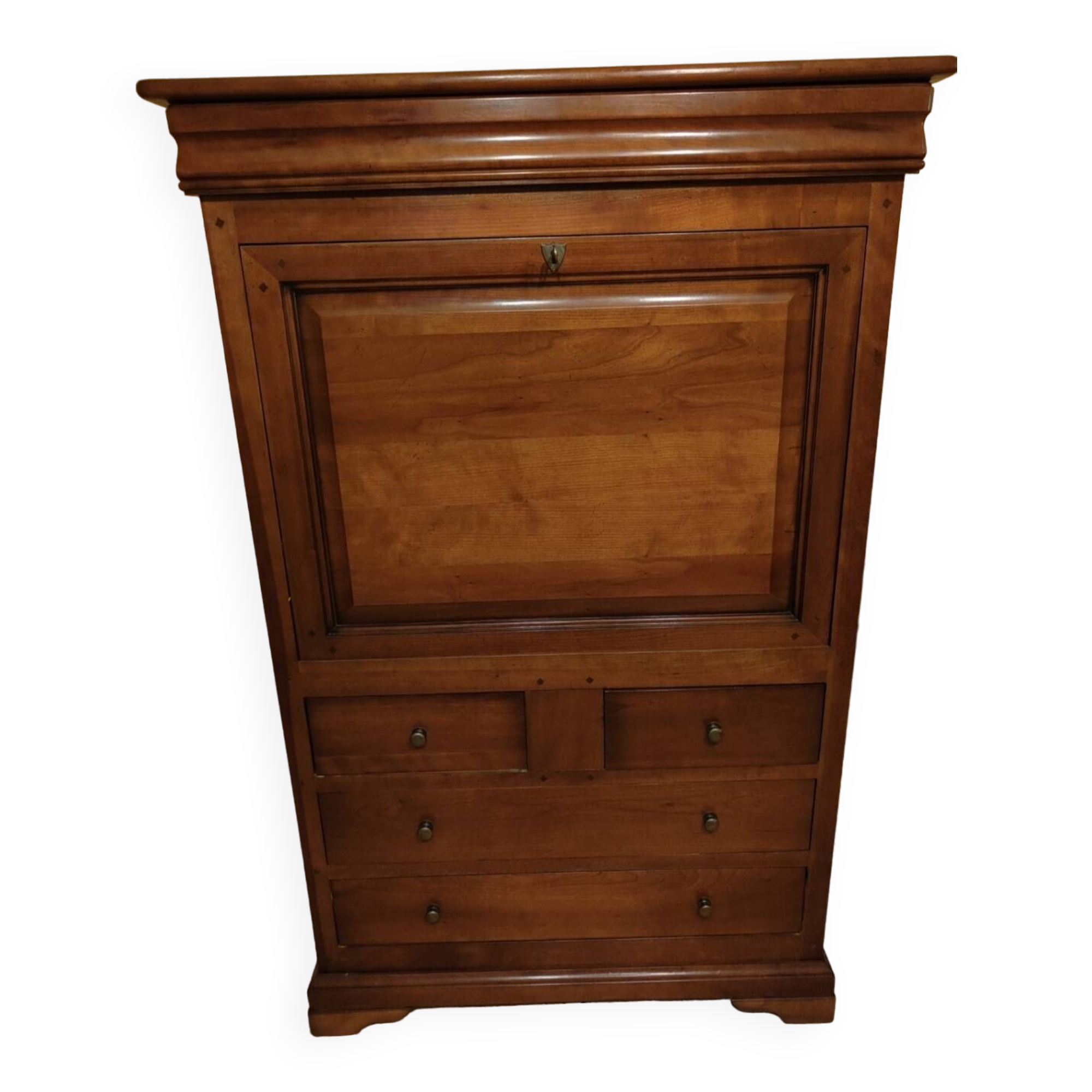 Louis Philippe style solid cherry secretary desk