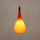 Orange teardrop glass pendant lamp made by Holmegaard - Denmark 1960