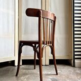 Chaise bistrot en bois foncé et noir