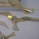 Wall Decoration Set 4 X Seagull / Swallow / Bird. Brass 70 / 80s