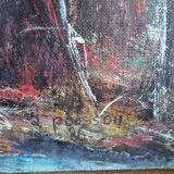 Abstract palm oil painting signed