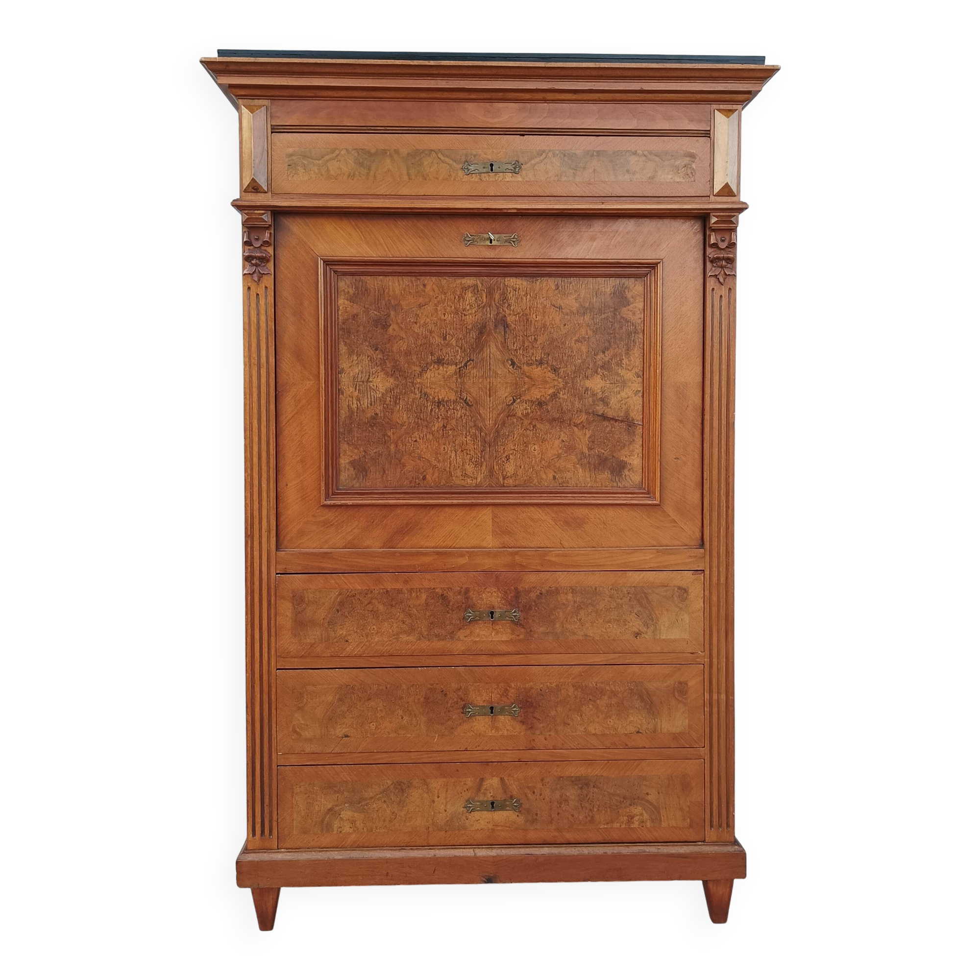 Grand secrétaire Louis XVI en noyer