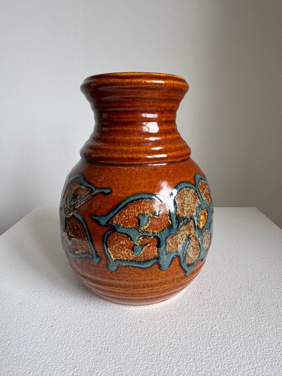 Vintage Mid Century Modern handmade Scheurich ceramic vase