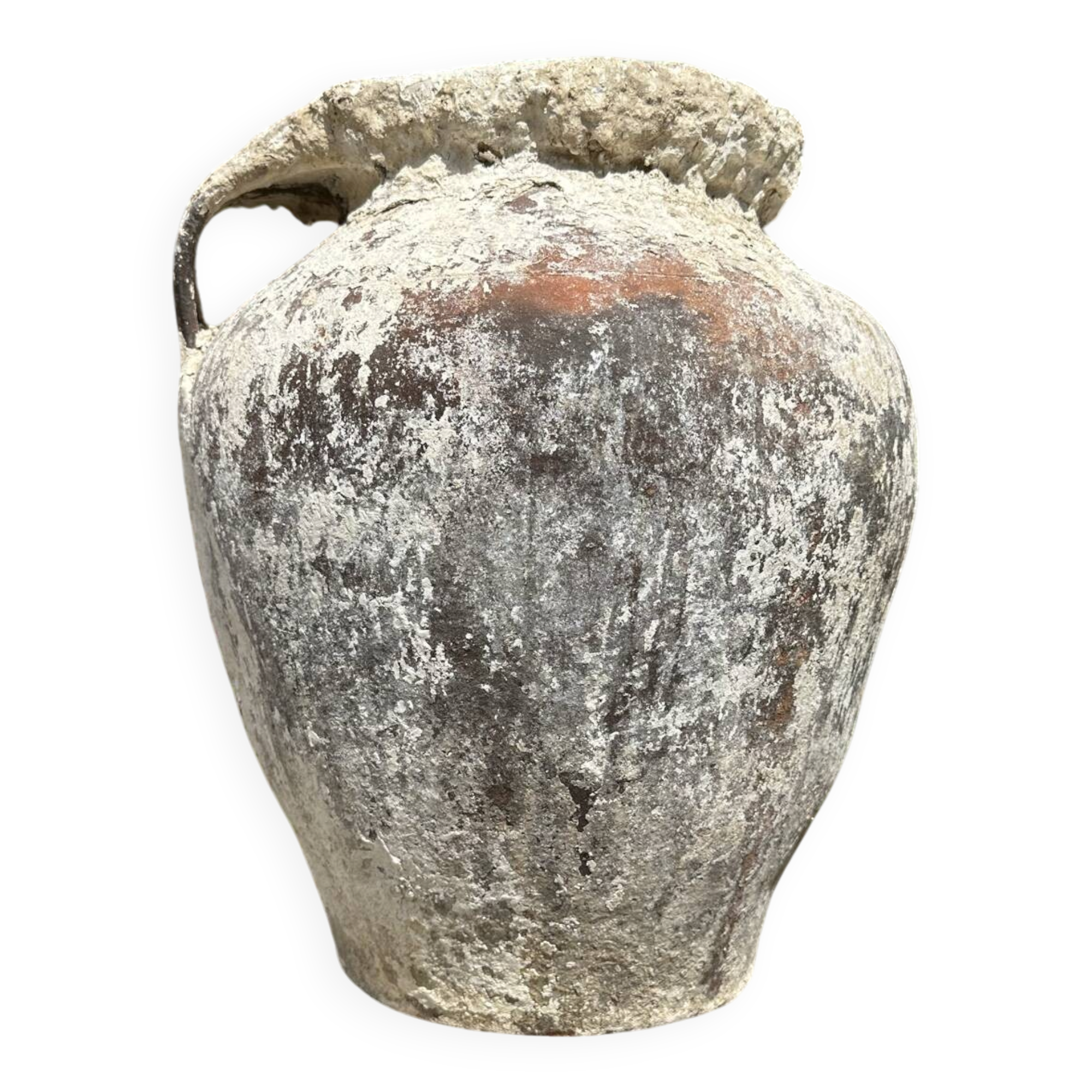 Ancient terracotta pottery jar from the 19th century.