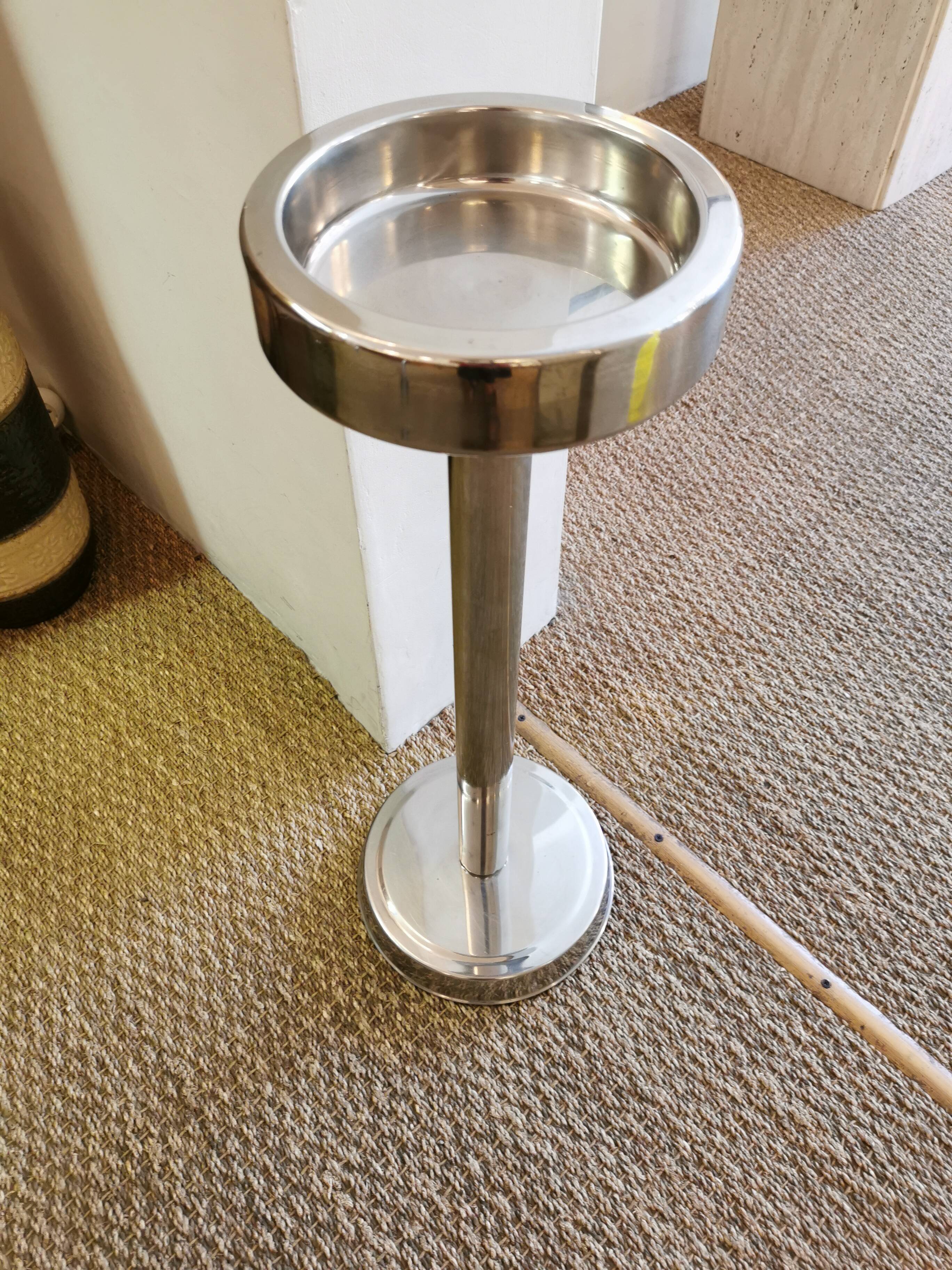 Champagne bucket holder in vintage chrome metal