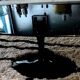Table basse pied tulipe en marbre noir