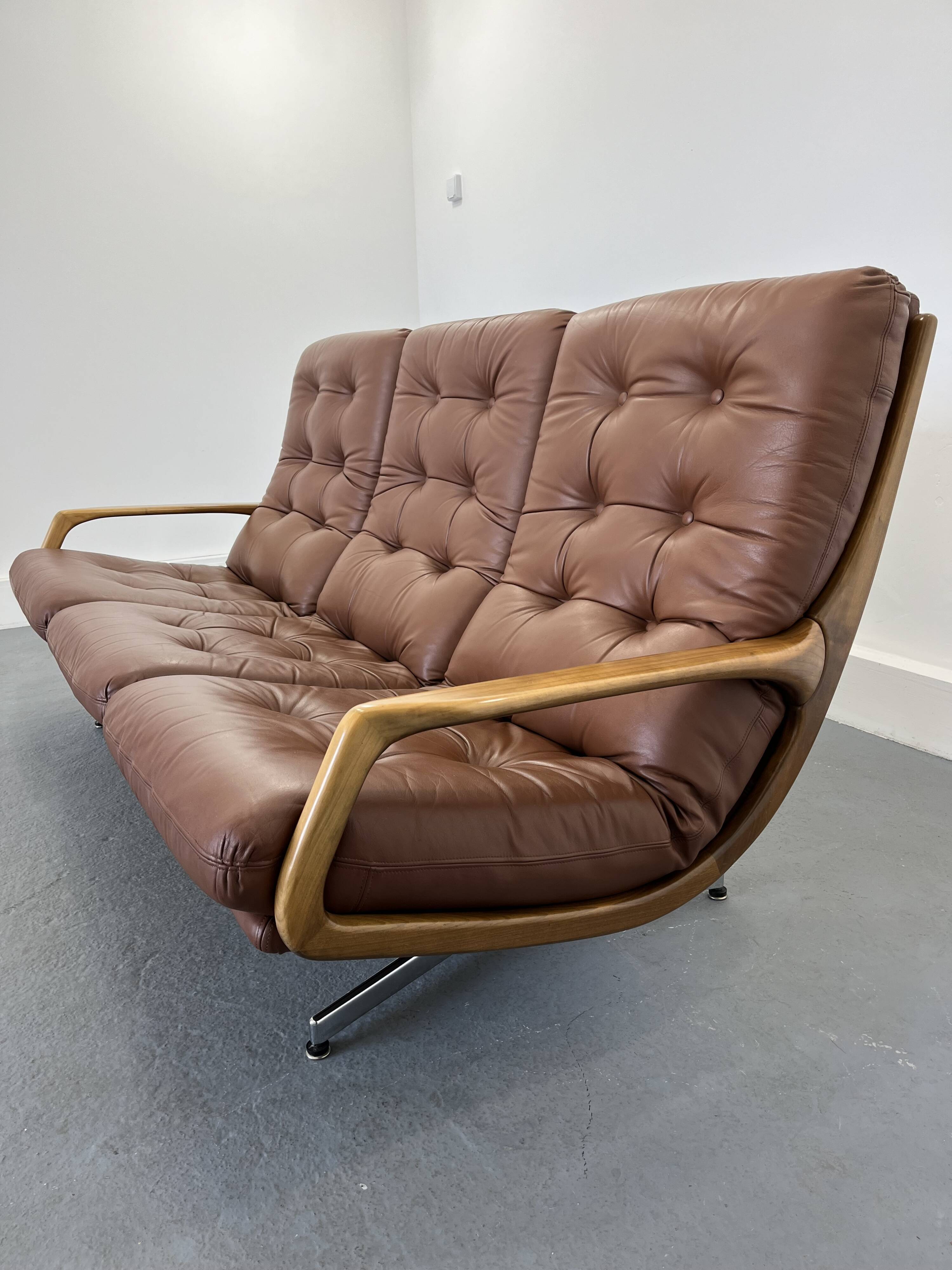 Vintage 3-seater sofa by Eugen Schmidt for Soloform, 1960 s