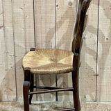 Set of 6 Louis XV style ash chairs with straw seats, from the 1950s