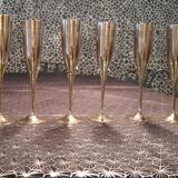 6 art deco champagne flutes, 70s