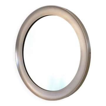 Round Mirror by Sergio Mazza for Artemide with Steel Frame, Italy