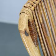 Rare pair of Alan Fuchs for ULUV rattan lounge chairs, Czechoslovakia, 1960s