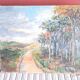 Large old oil painting depicting a landscape.