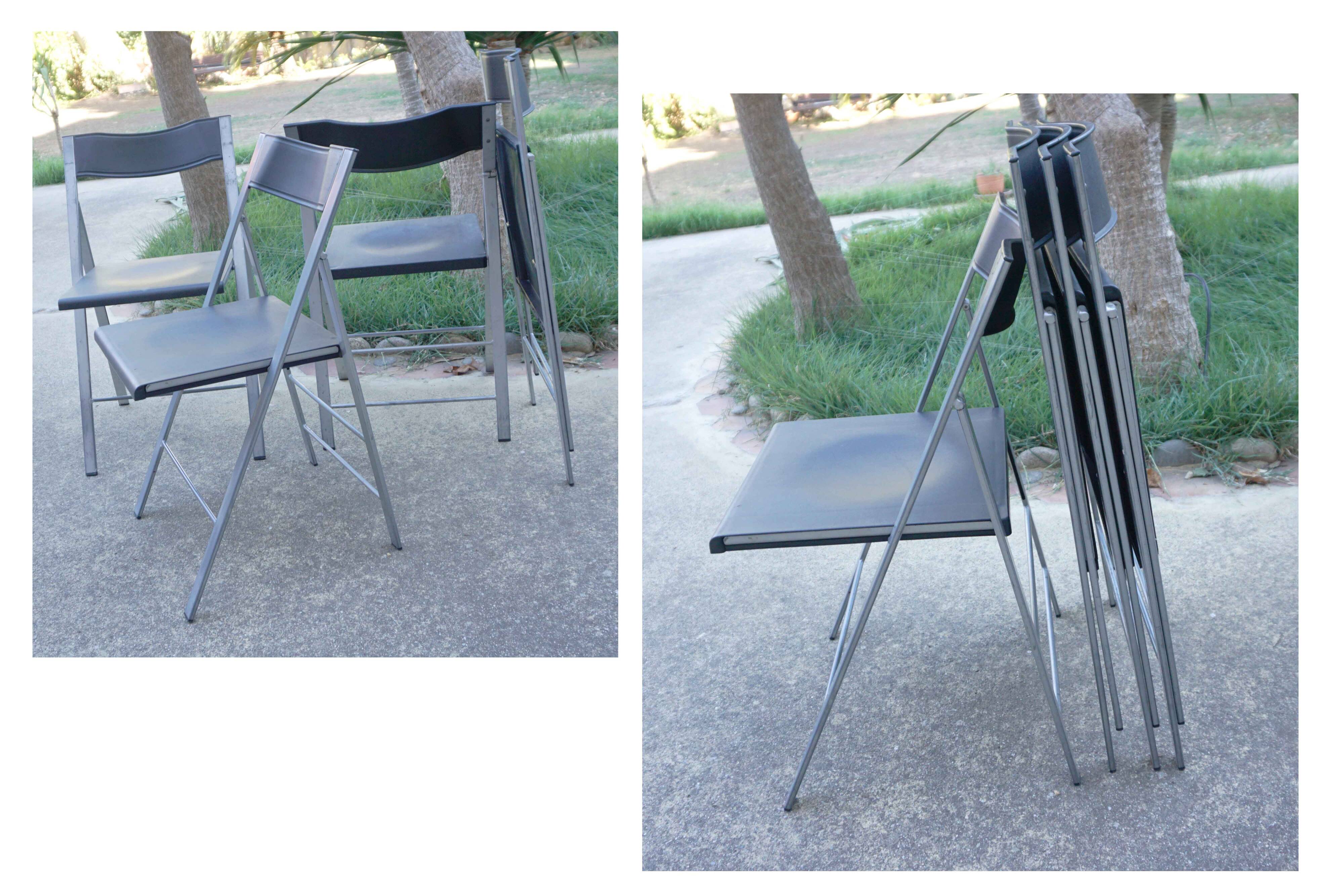 Chaises pliables (x4) acier plein