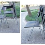 Chaises pliables (x4) acier plein