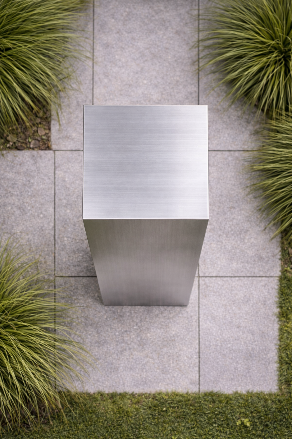 Stainless Steel Garden Pedestal / Sculptural Outdoor Plinth