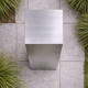 Stainless Steel Garden Pedestal / Sculptural Outdoor Plinth