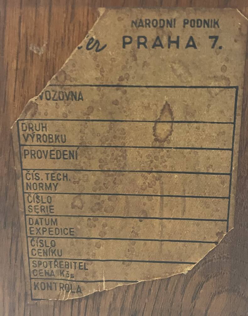 Vintage dark oak chest of drawers by Jiri Jiroutek, model U-452, 1960s