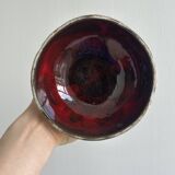 Textured ceramic footed bowl