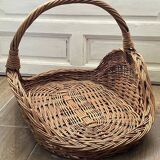 Log basket, woven wicker
