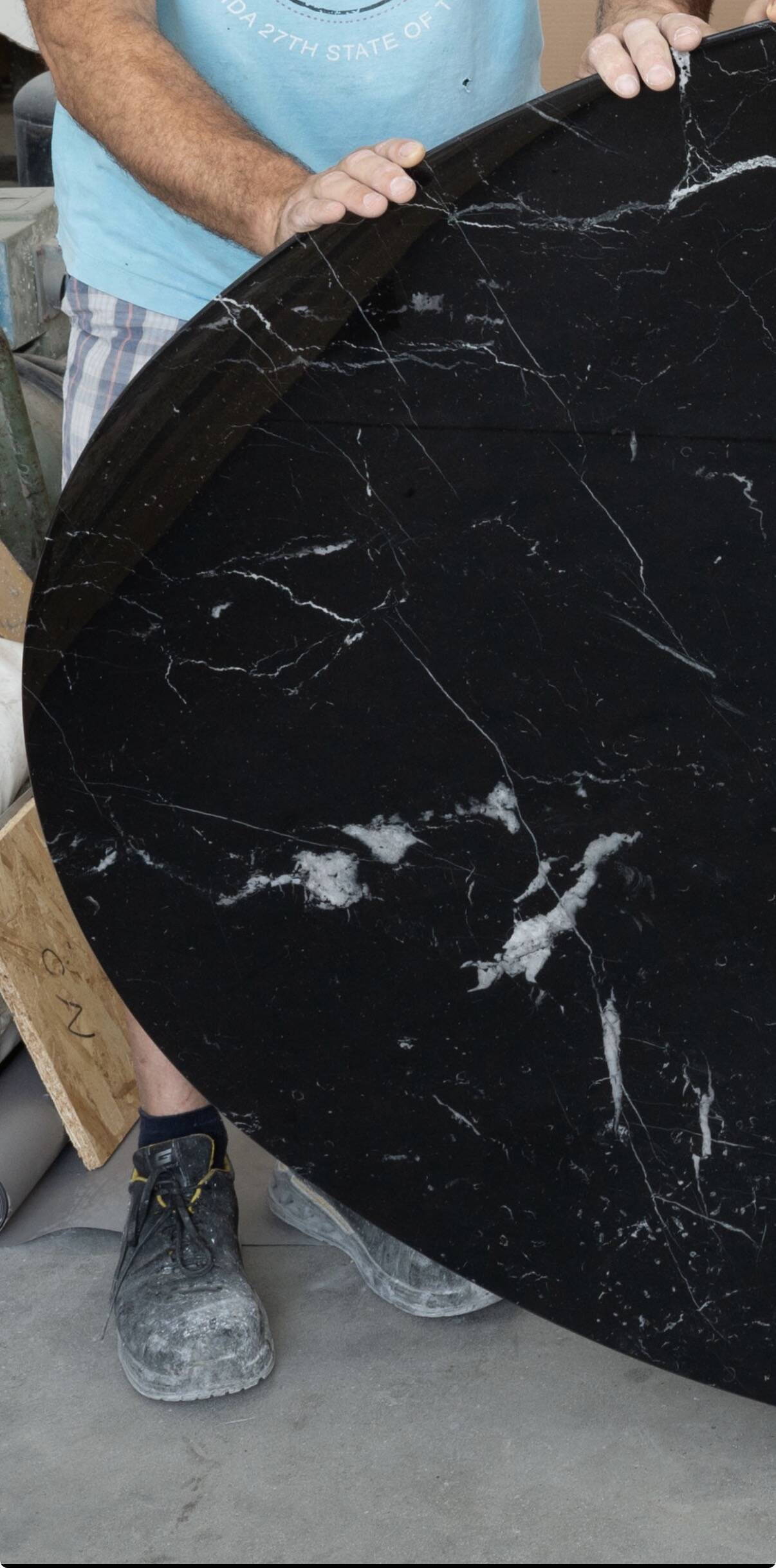 Originele Knoll Tulip ovale 198x121cm Nero Marquina glanzend in NIEUWSTAAT!