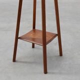 Art Deco tall oak wooden console or pedestal, France 1920s